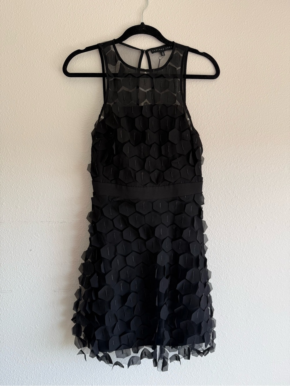 Endless Rose Black Textured Hexagon Overlay Dress
